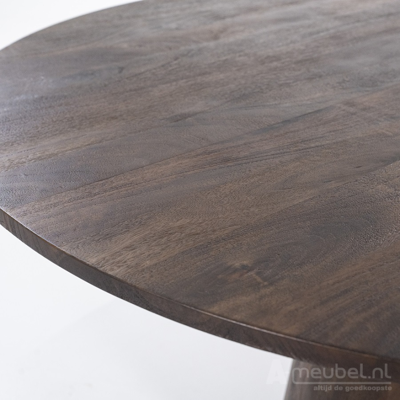 Eettafel Aron Rond - 130cm - Bruin - 95656 – foto 7 – A-meubel