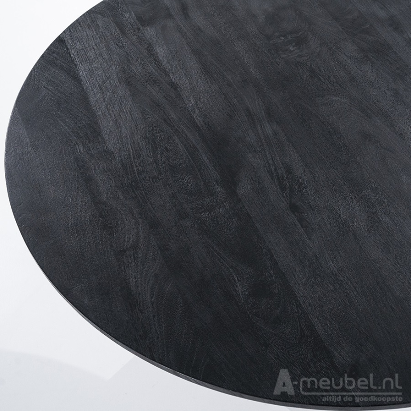 Eettafel Aron Rond - 130cm - Zwart - 95657 – foto 4 – A-meubel