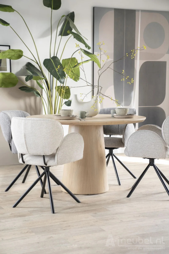 Eettafel Nola - Naturel - 130cm - 96158 – foto 3 – A-meubel