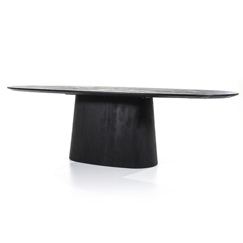 Eettafel Aron ovaal 200x110 - Zwart- 95669 200cm – foto 2 – A-meubel