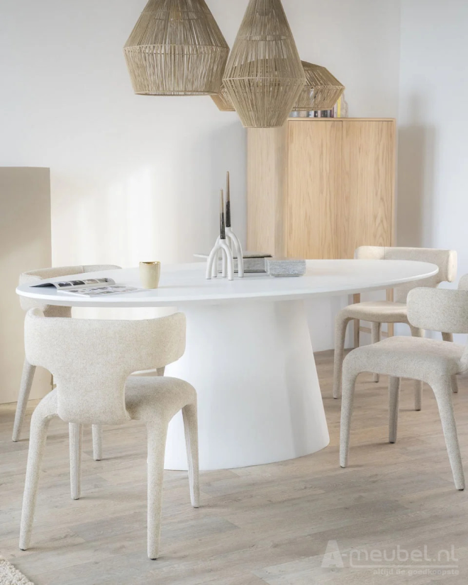 Eettafels Elin - 200x110x76cm - Wit - 95983 – foto 4 – A-meubel