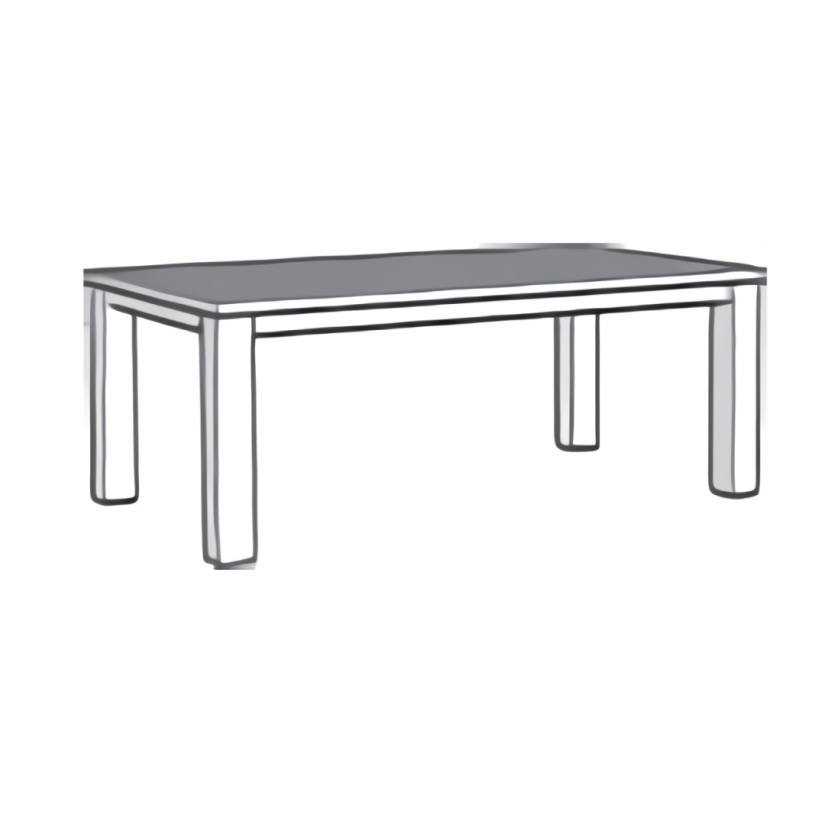 Emmen Eettafel-T 165cm – A-meubel