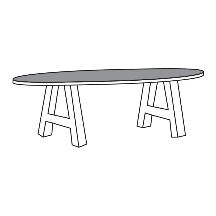 Pieterburen Eettafel TOV-K 163cm – A-meubel