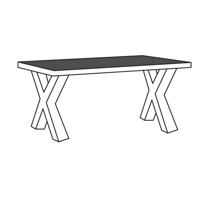 Alphen Eettafel-X Oud Teakhout 164cm – foto 2 – A-meubel