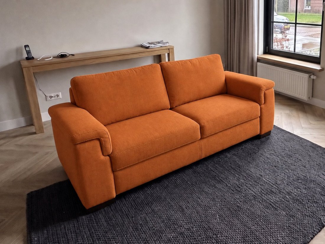 Elsen 2.5 Zits Bank in oranje – kleurimpressie – A-meubel
