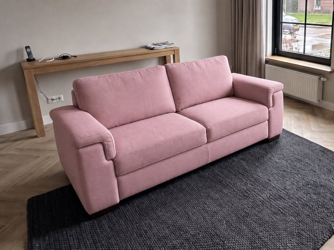 Elsen 2.5 Zits Bank in roze – kleurimpressie – A-meubel