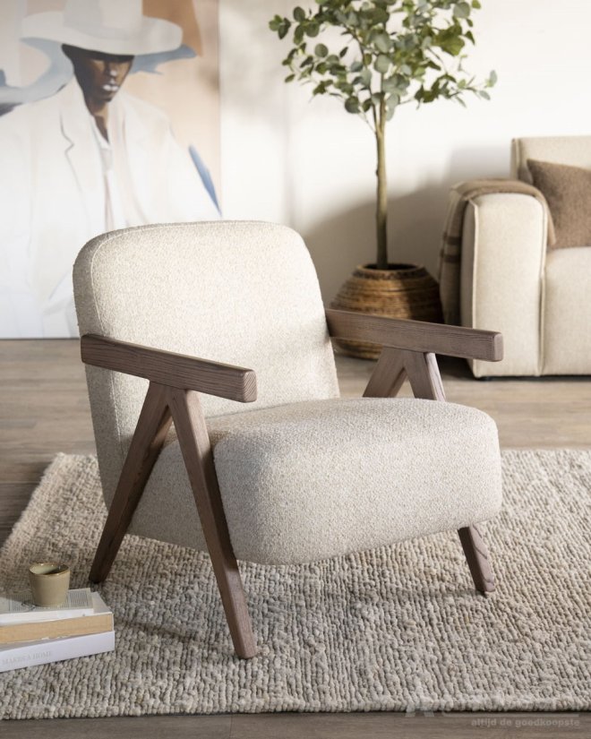 Fauteuil Francis - Beige Flou - 96316 68cm – foto 2 – A-meubel