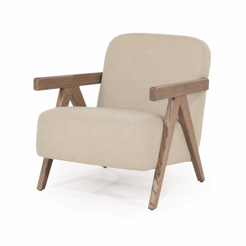 Fauteuil Francis - Beige Flou - 96316 in beige – kleurimpressie – A-meubel