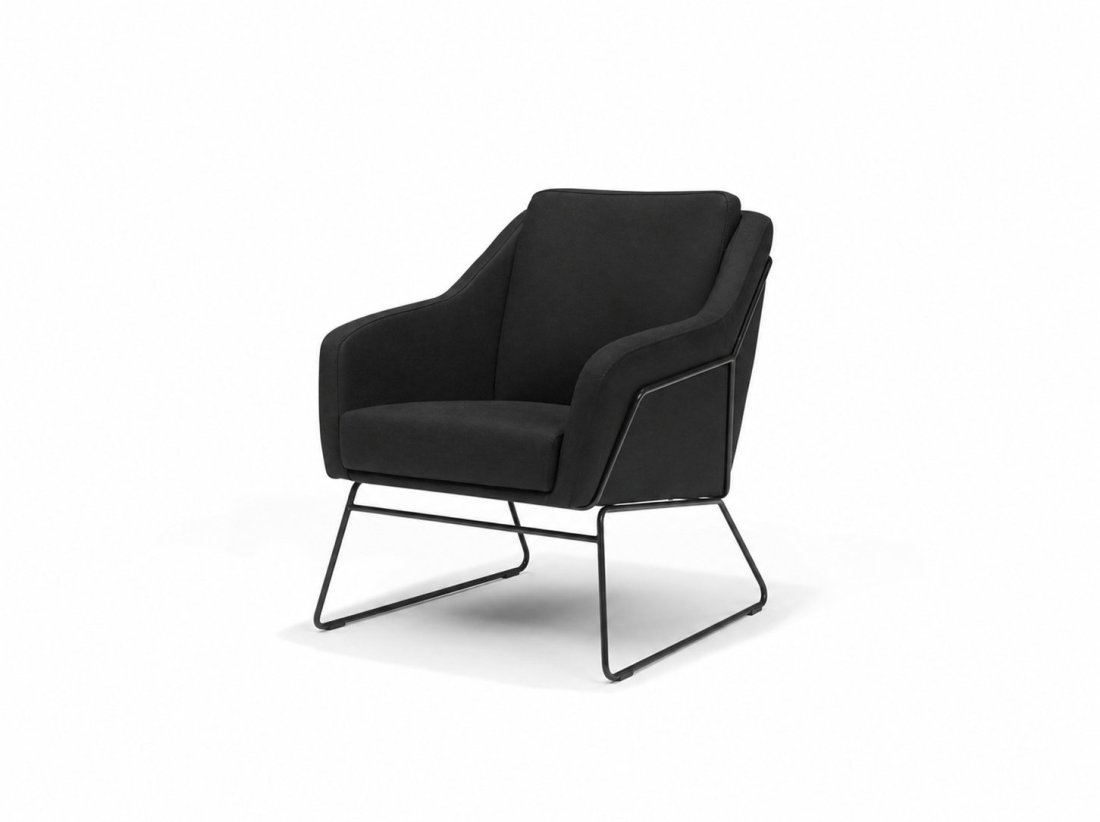 Fauteuil Grace in zwart – kleurimpressie – A-meubel