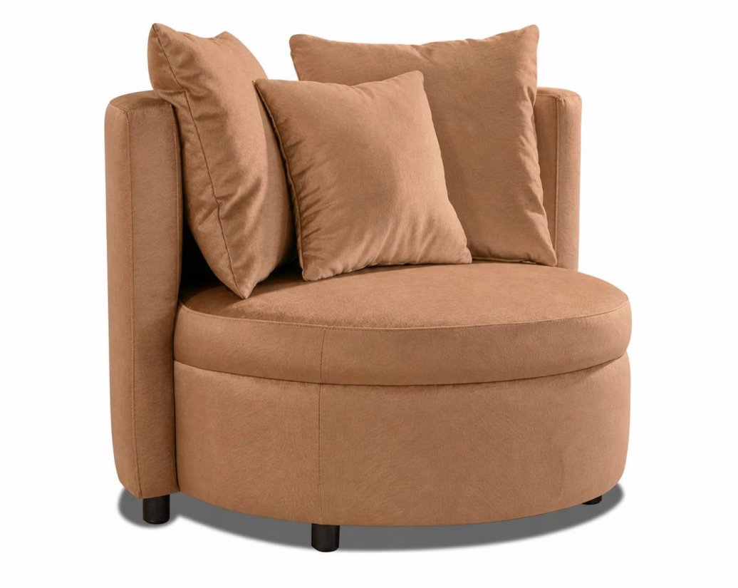 Fauteuil Lellens in cognac – kleurimpressie – A-meubel