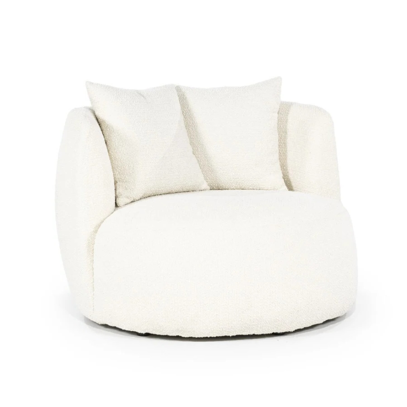 Fauteuil Louis met kussen - Beige Spark - 95804 – beige fauteuil – A-meubel