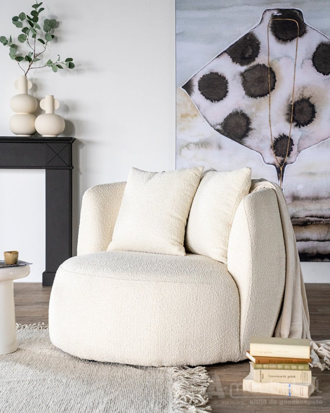 Fauteuil Louis met kussen - Beige Spark - 95804 105cm – foto 8 – A-meubel