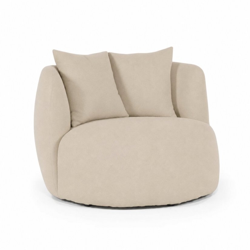 Fauteuil Louis met kussen - Beige Spark - 95804  in beige – kleurimpressie – A-meubel