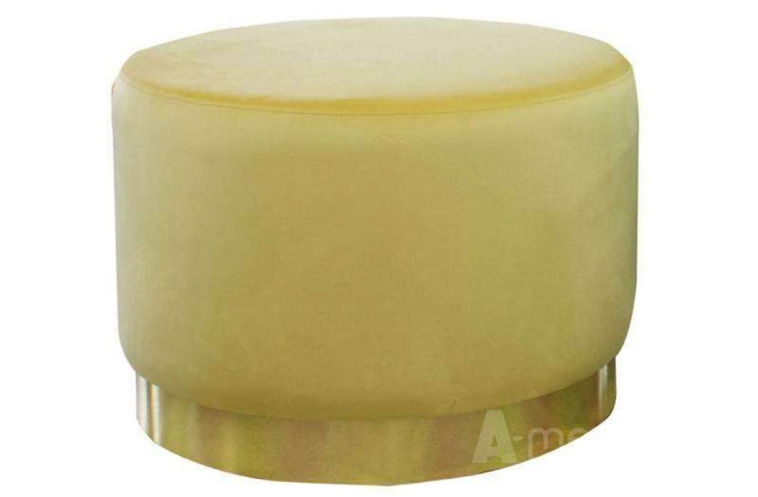 Poef Lexmond 80x47cm met spiegelrand Geel – A-meubel