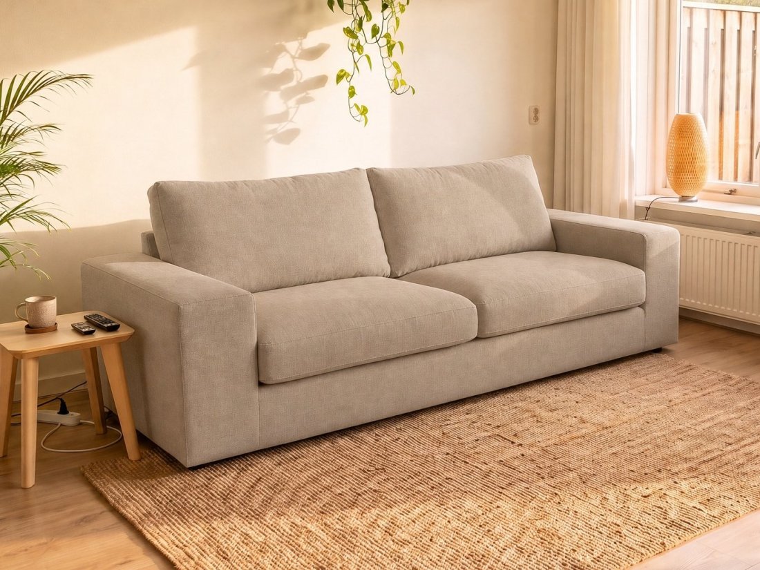 Gouda 3 Zits in taupe – kleurimpressie – A-meubel