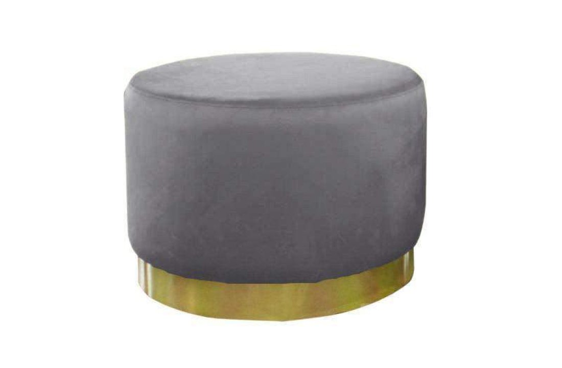 Poef Lexmond 60x45cm met spiegelrand Grijs – A-meubel