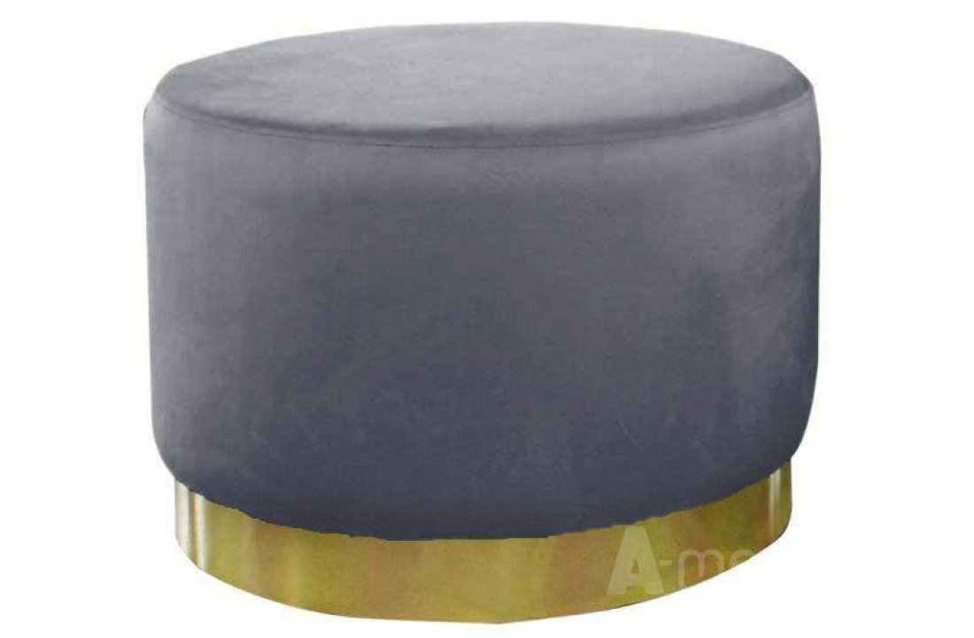 Poef Lexmond 80x47cm met spiegelrand Grijs – A-meubel