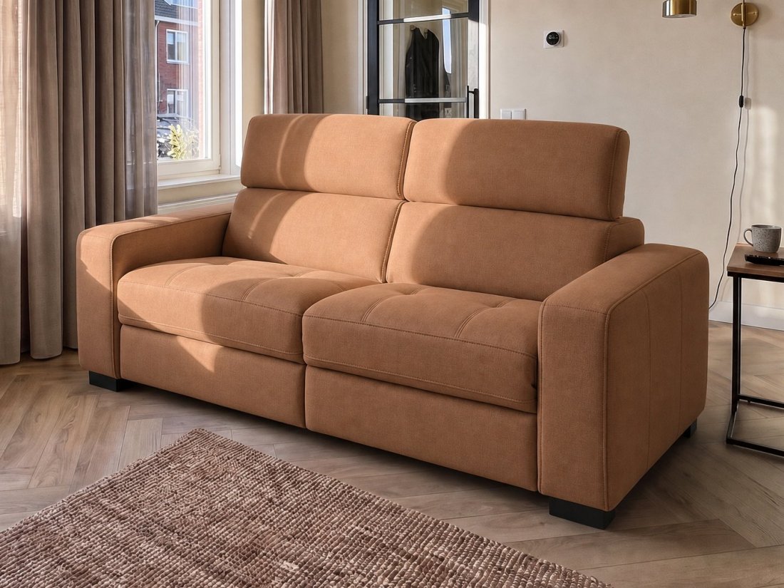 Harderwijk 2.5 Zits (Zonder Relax) in cognac – kleurimpressie – A-meubel