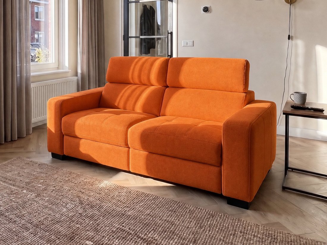 Harderwijk 2 Zits (Zonder Relax) in oranje – kleurimpressie – A-meubel