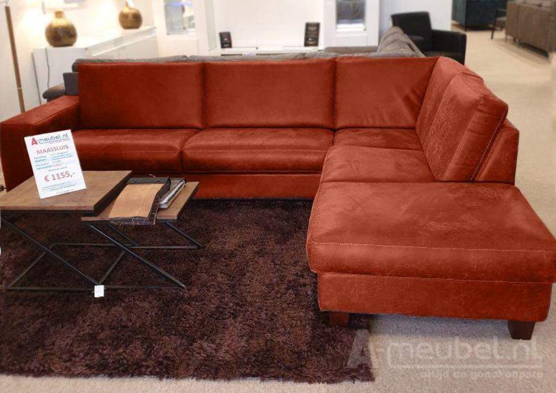 Hoekbank Maassluis Rood – A-meubel