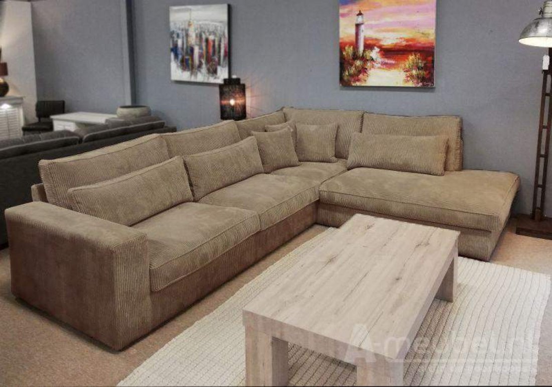 Hoekbank Terheijden Beige – A-meubel