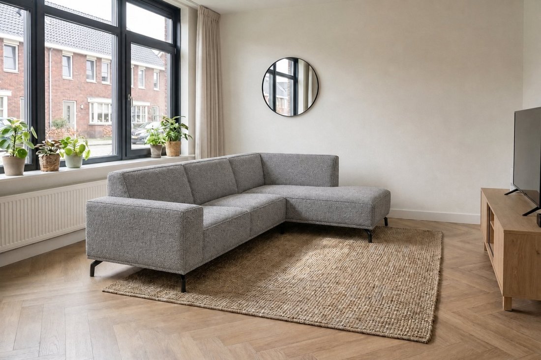 Huizen 3 Zits + Ottomaan in grijs – kleurimpressie – A-meubel