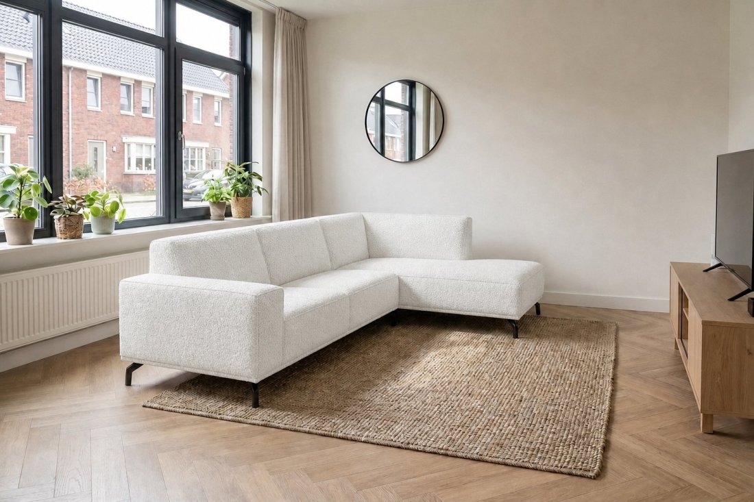 Huizen 3 Zits + Ottomaan in wit – kleurimpressie – A-meubel
