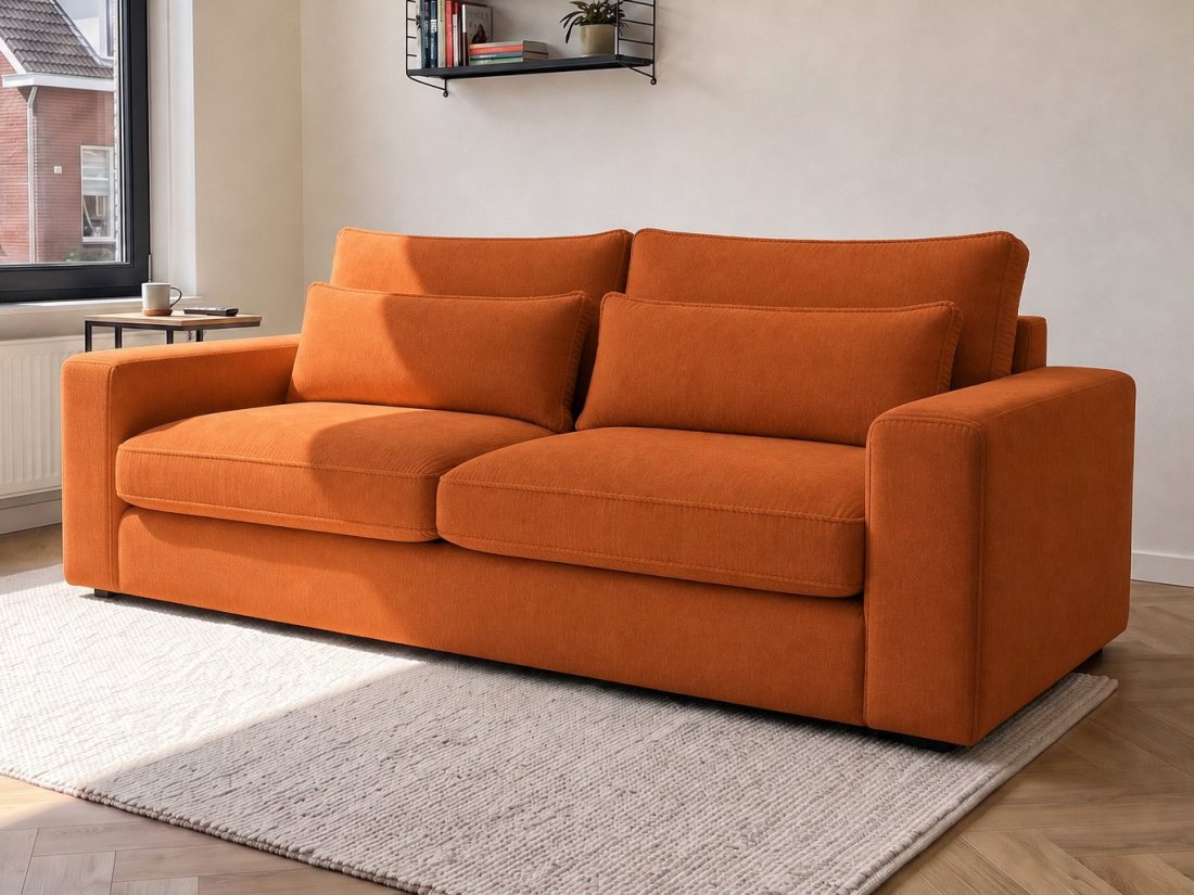 Ijsselstein 2.5-Zits in oranje – kleurimpressie – A-meubel