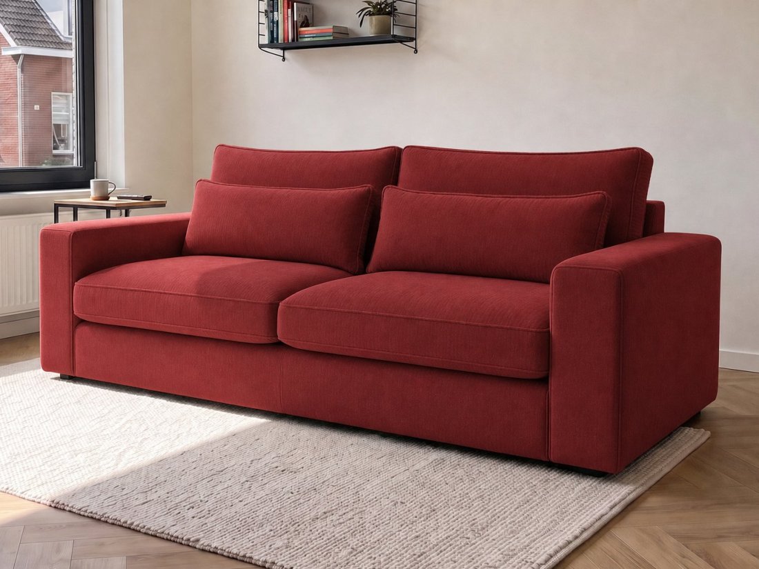 Ijsselstein 2.5-Zits in rood – kleurimpressie – A-meubel