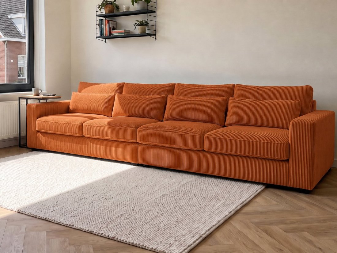 Ijsselstein 4-Zits in oranje – kleurimpressie – A-meubel
