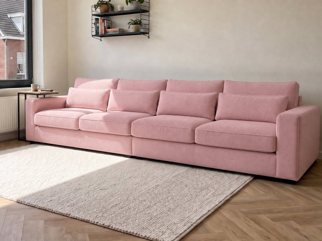 Ijsselstein 4-Zits in roze – kleurimpressie – A-meubel