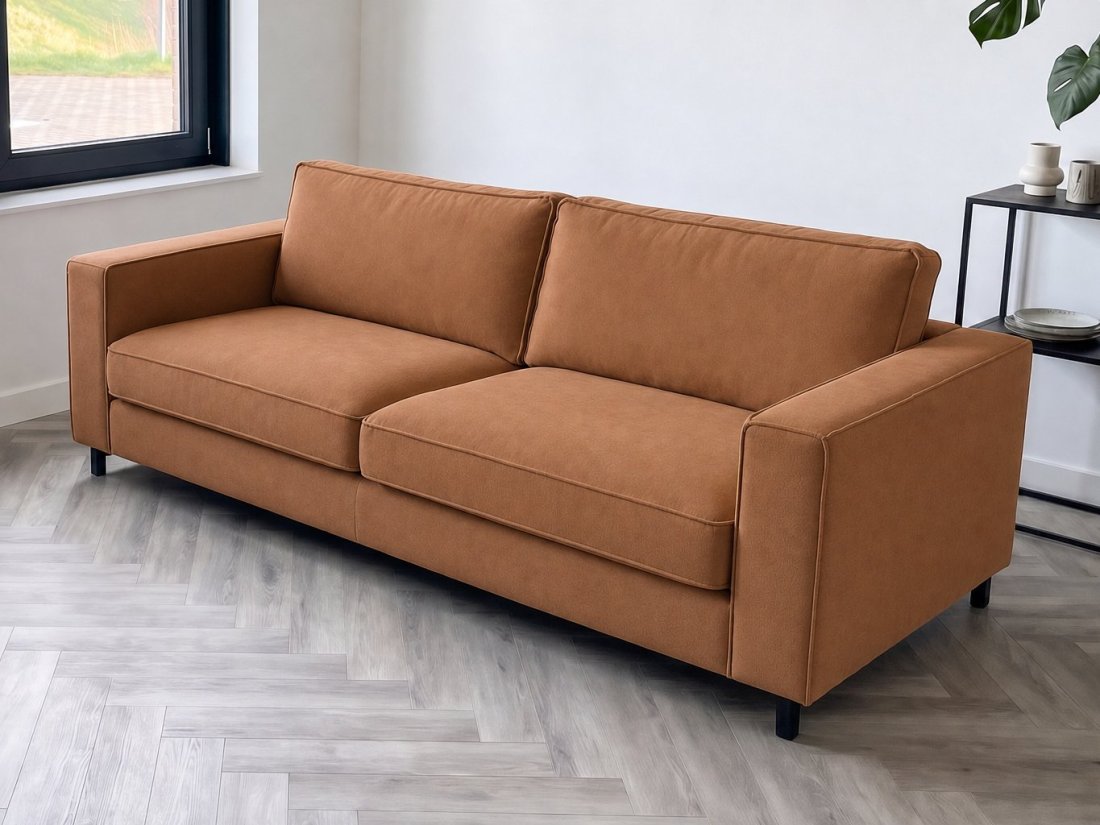 Ilpendam 2.5 Zits in cognac – kleurimpressie – A-meubel
