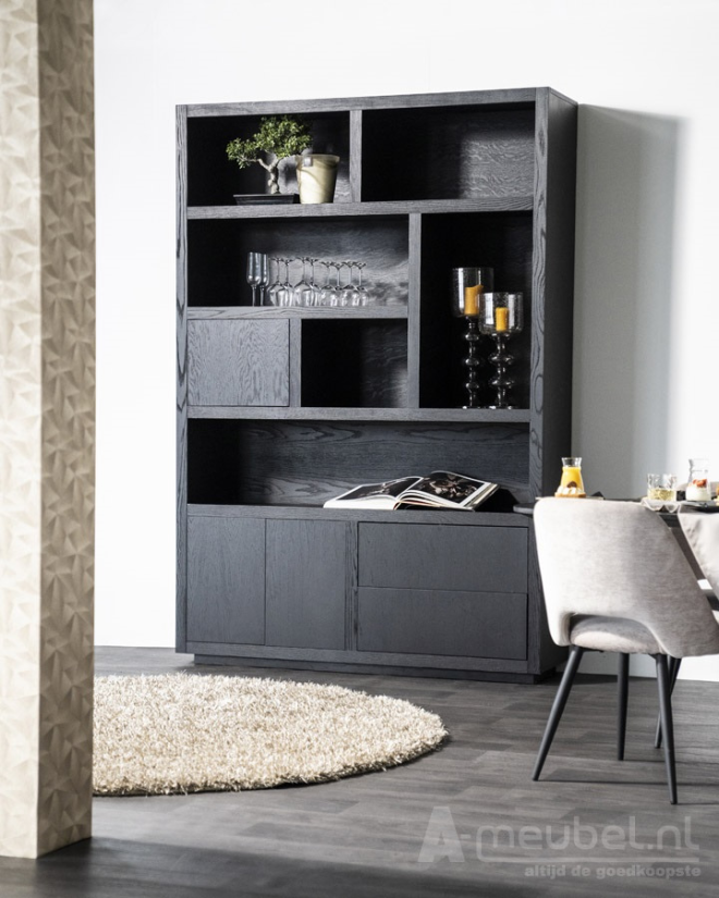 Kast Kabinet Helsinki - 150cm - Zwart - 95725 – foto 5 – A-meubel