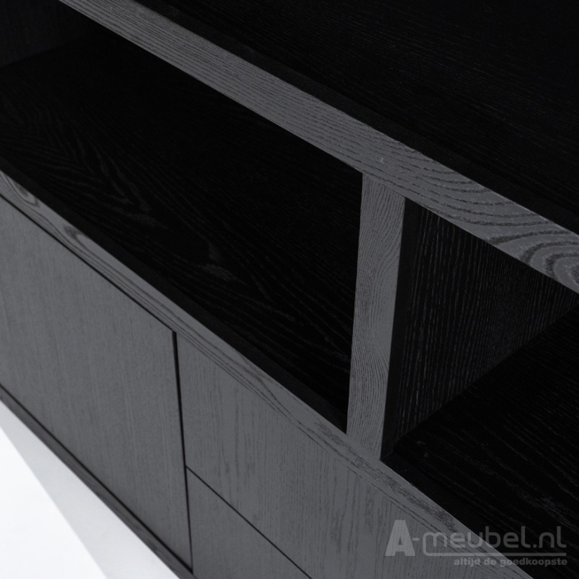 Kast Kabinet Helsinki - 200cm - Zwart - 95726 – foto 7 – A-meubel