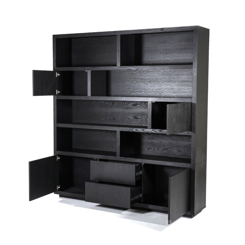 Kast Kabinet Helsinki - 200cm - Zwart - 95726 – foto 4 – A-meubel