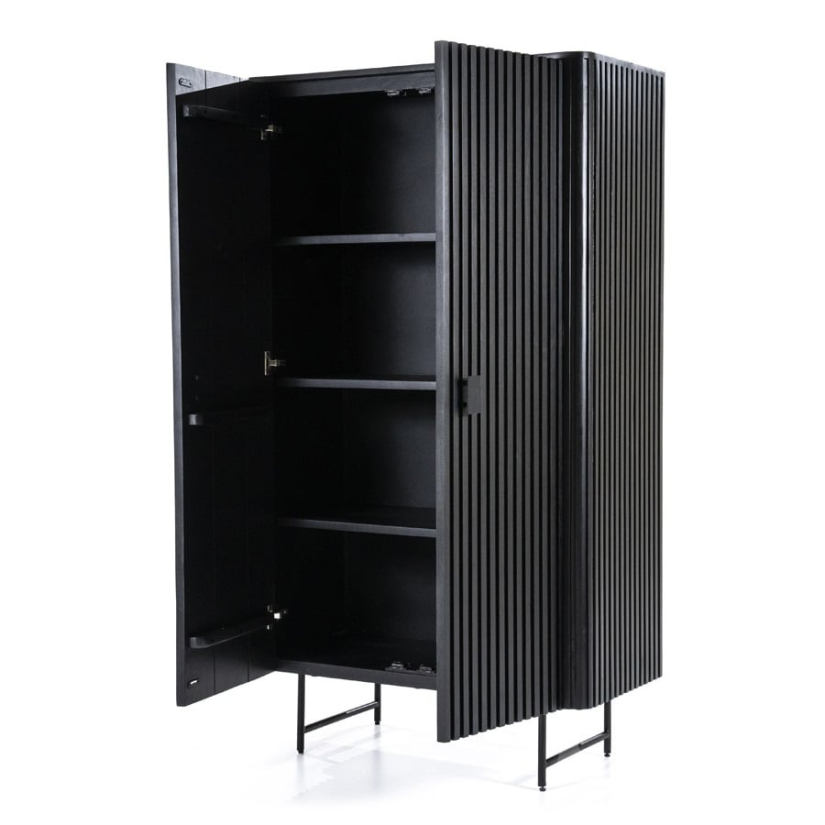 Kast Kabinet Remi 2-deurs. - Zwart - 95667 96cm – foto 3 – A-meubel