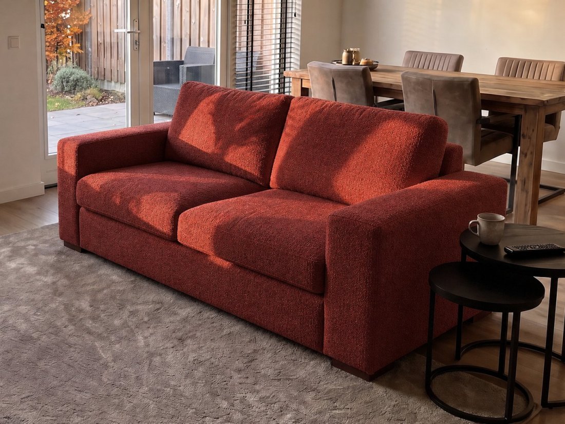 Leiden 2.5 Zits in rood – kleurimpressie – A-meubel
