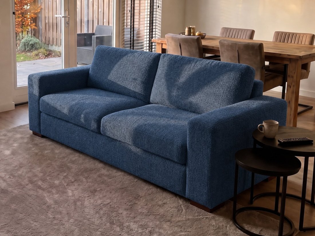 Leiden 2 Zits in blauw – kleurimpressie – A-meubel