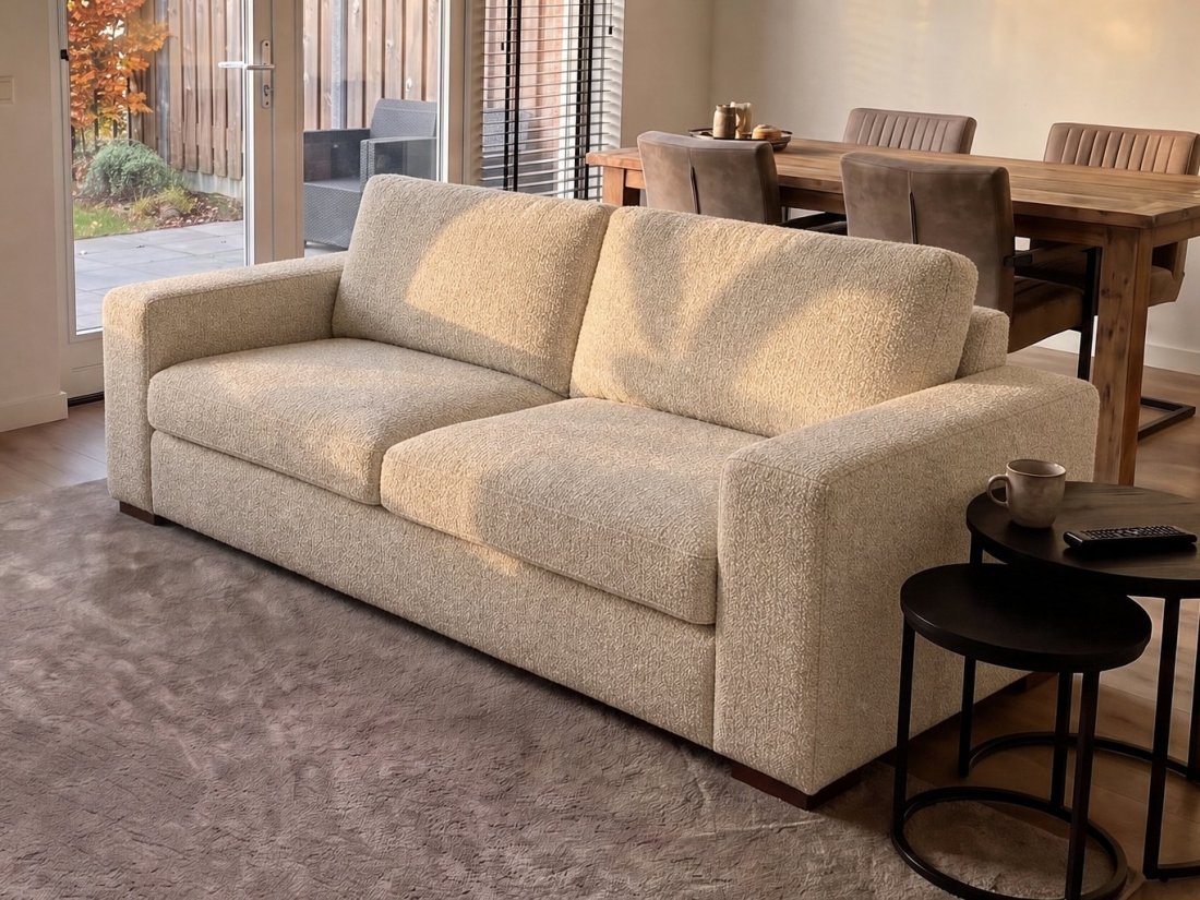 Leiden 3 Zits in beige – kleurimpressie – A-meubel