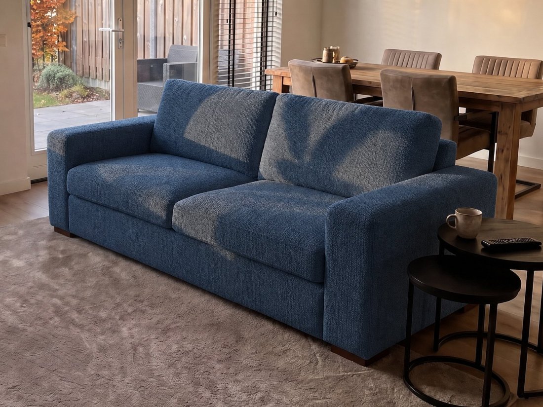 Leiden 3 Zits in blauw – kleurimpressie – A-meubel