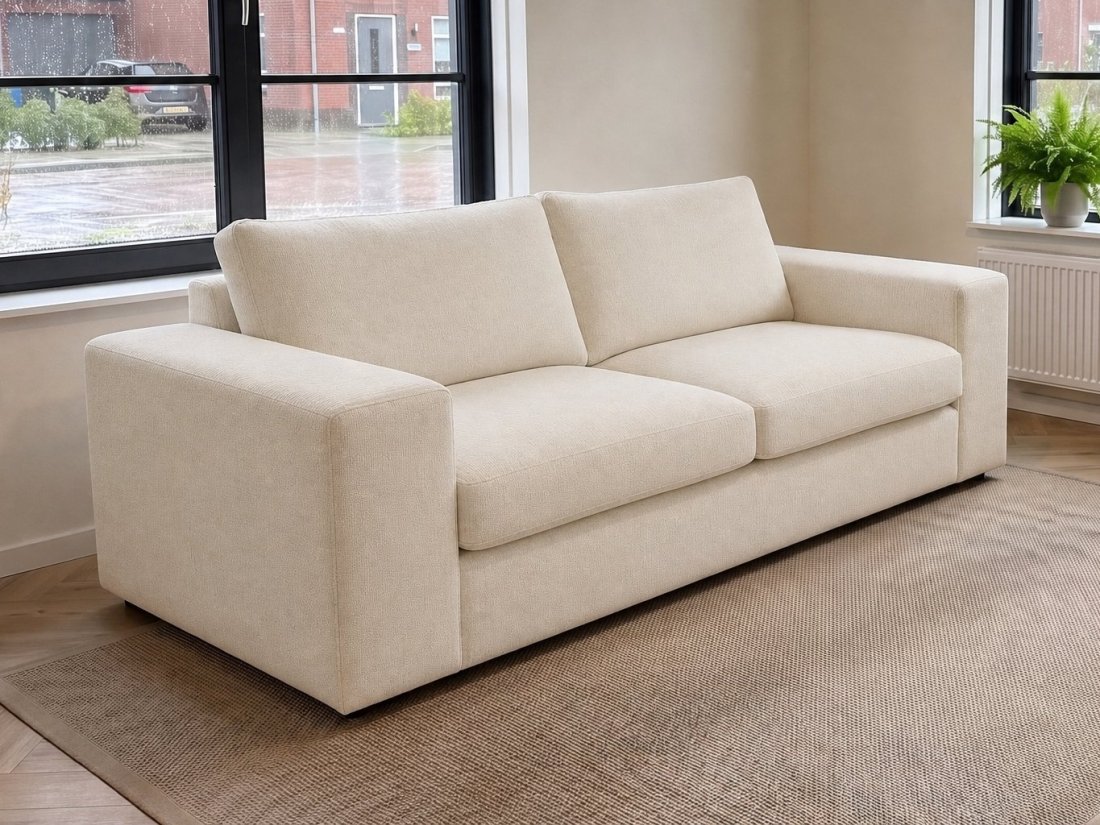 Lelystad 2 zits in creme – kleurimpressie – A-meubel