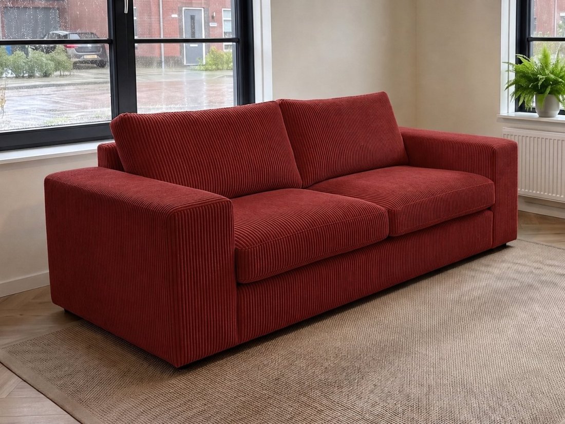 Lelystad 2 zits in rood – kleurimpressie – A-meubel