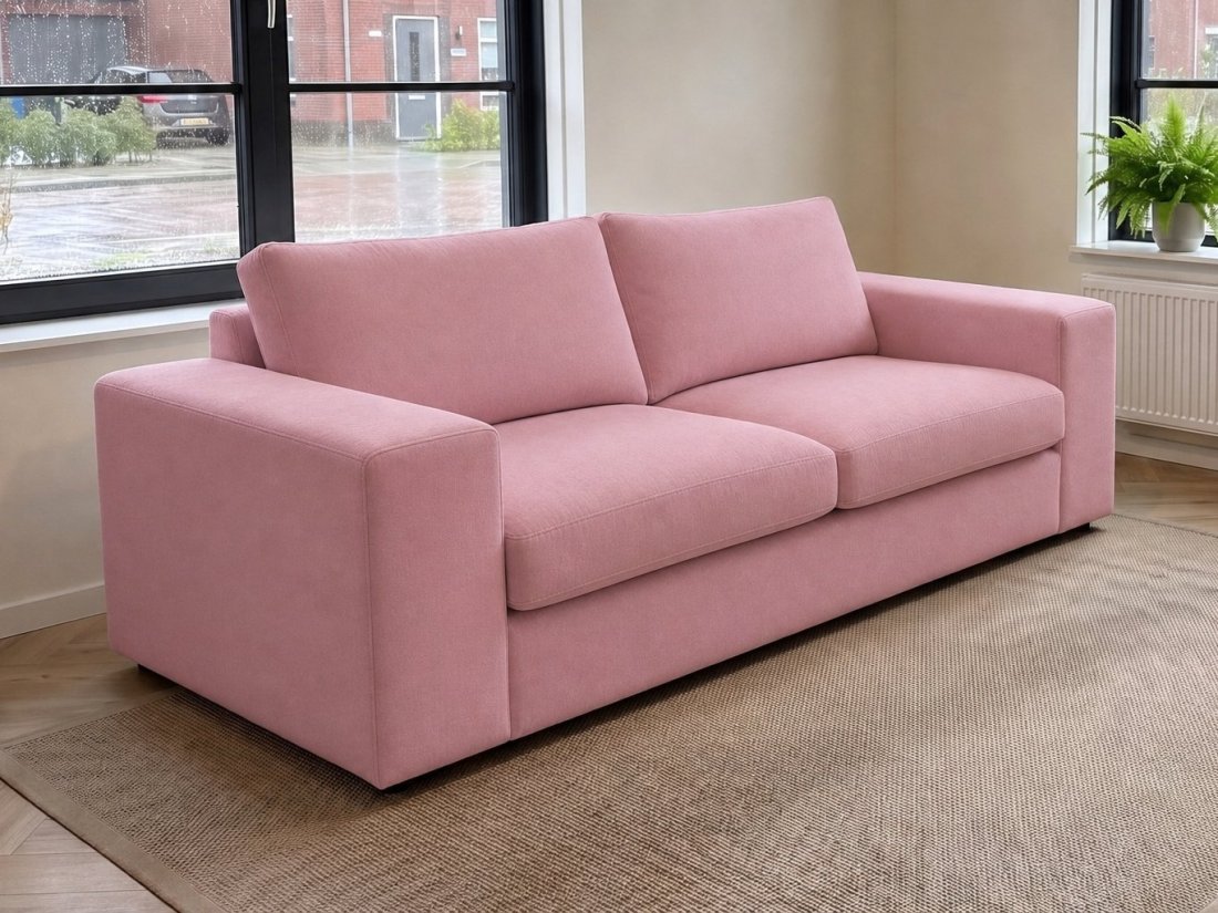 Lelystad 2 zits in roze – kleurimpressie – A-meubel