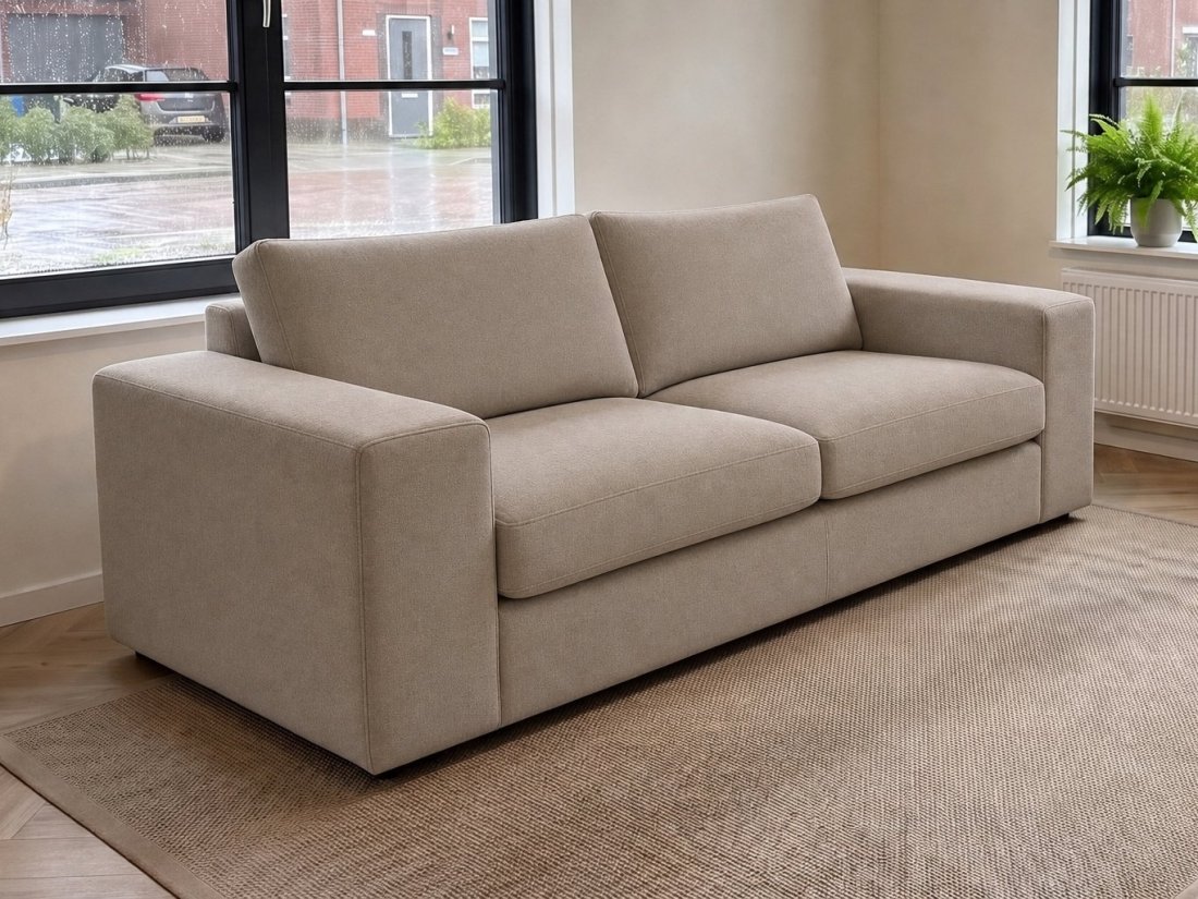 Lelystad 2 zits in taupe – kleurimpressie – A-meubel