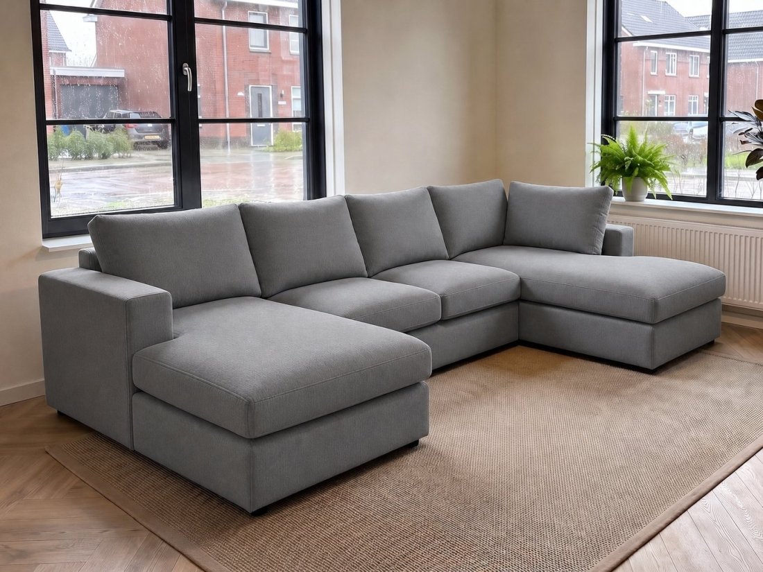 Lelystad Longchair + 2 + Longchair in grijs – kleurimpressie – A-meubel