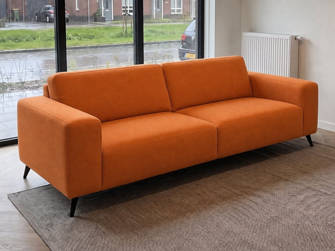 Lent 2 Zits Bank in oranje – kleurimpressie – A-meubel
