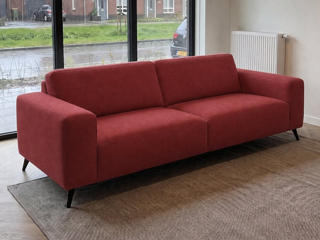 Lent 2 Zits Bank in rood – kleurimpressie – A-meubel