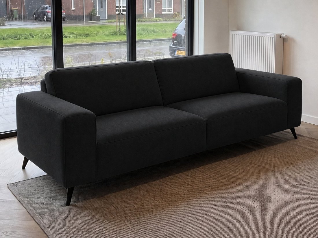 Lent 2 Zits Bank in zwart – kleurimpressie – A-meubel