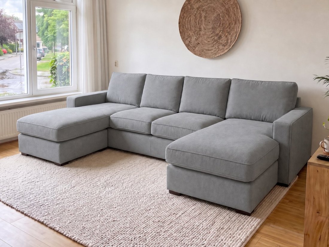 Leusden Longchair + 2 + Longchair in grijs – A-meubel
