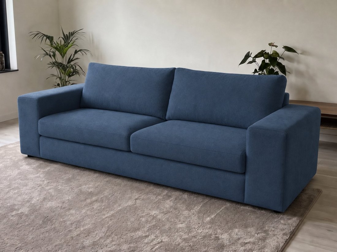 Loenen 2.5 zits in blauw – kleurimpressie – A-meubel